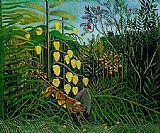 The Jungle - Tiger Attacking a Buffalo by Henri Rousseau